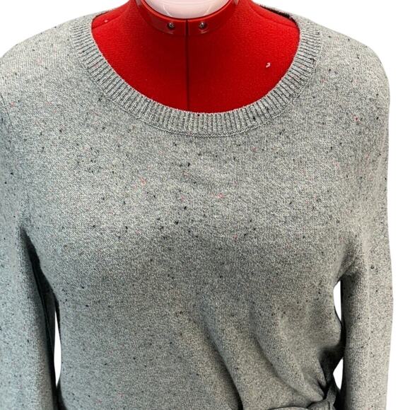 Talbots Gray Knee Length Side Tie Long Sleeve Scoop Neck Sweater Dress Women XL - Picture 5 of 10